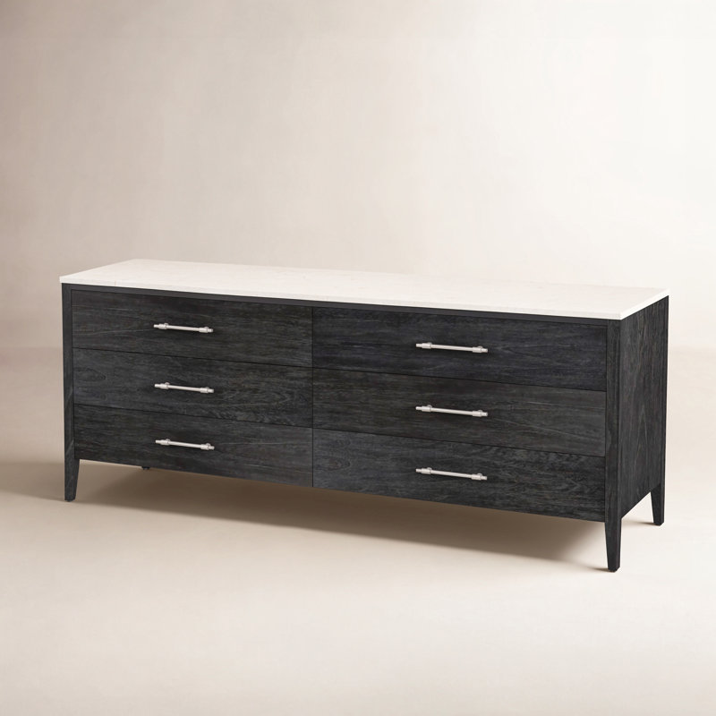 black dresser with marble top French Marble is a natural product Monolith Dresser in Black Faux