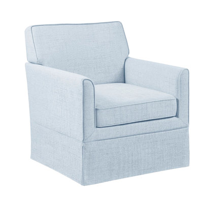 Chaise à housse rembourrée bleue, style classique pour tout, pieds en bois massif, structure en contreplaqué, coussin à ressorts sinueux, mousse haute, siège amovible, procédure d'assemblage pratique et intemporelle avec jupe