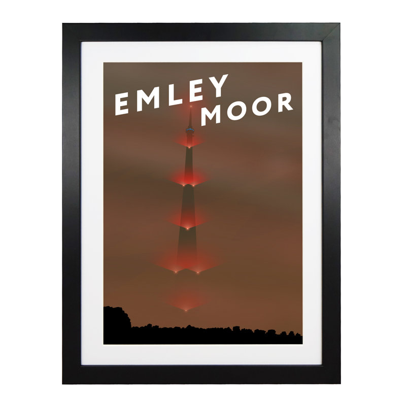 Emley Moor 5 by Richard O'Neil - Print, Black Wood Frame, 43.5 cm H x 33.5 cm W x 2.2 cm D