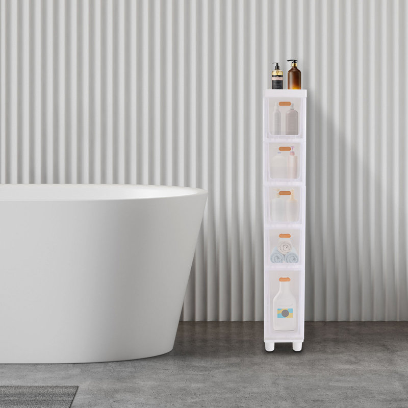 Narrow Slim Storage Cabinet For Bathroom, 45.7" H x 7.1" W x 15.7" D