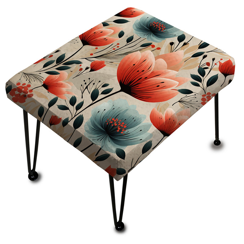 Repose-pieds Vintage Romance Red Floral Bliss III