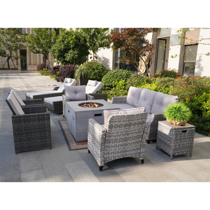 9 - Person Patio Conversation Set with Cushions