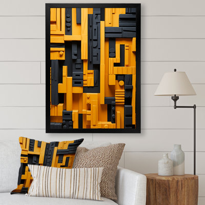 Motif tribal jaune Ndebele - art mural tribal africain
