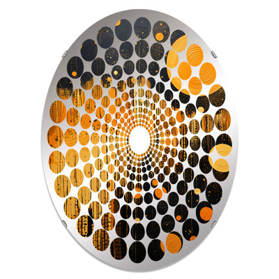 Miroir décoratif Native Safran and Ebony Heritage II - Radial Dot-MIR117052-Oval