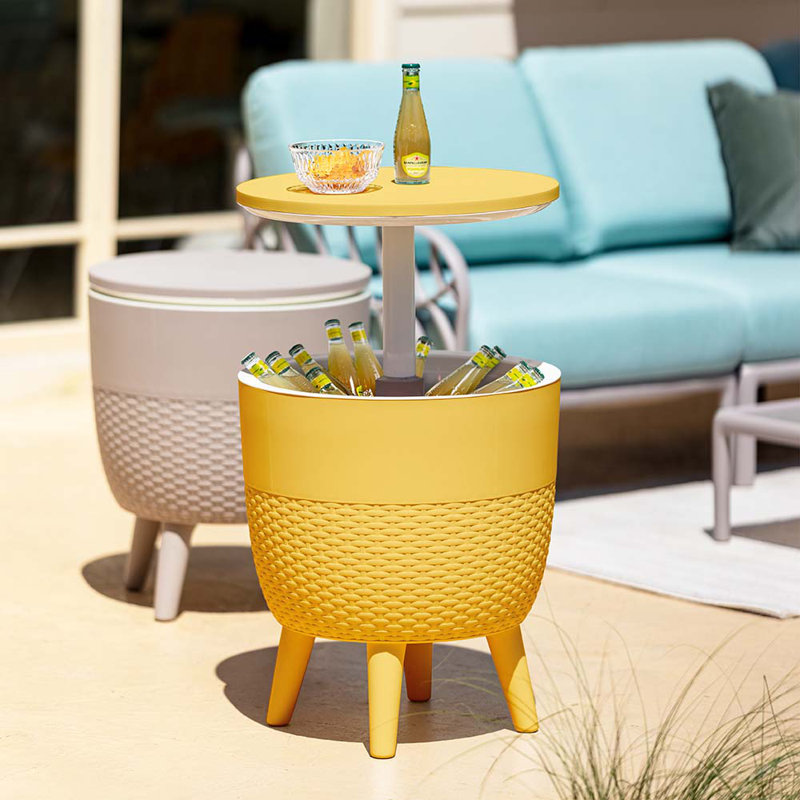 Ensemble de chaise longue d'extérieur en résine Tahiti, Jaune