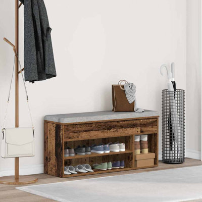 Shoe Bench 102X30.5X45 Cm Engineered Wood