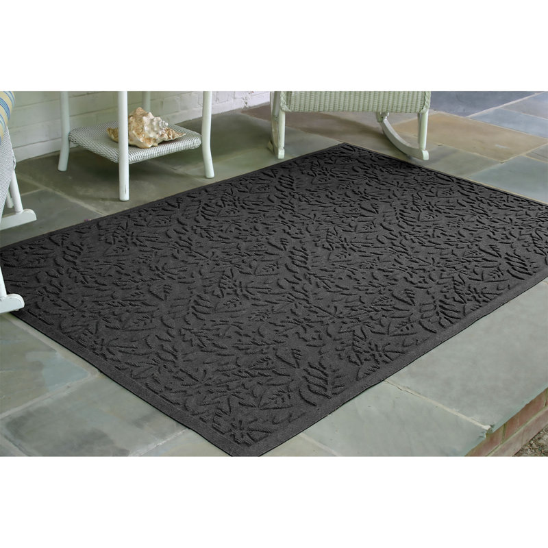 WaterHog® Fall Day 45 in. x 70 in. Indoor Outdoor Doormat, Charcoal, Rectangle 3'9" x 5'10"