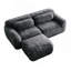 Canapé modulaire ergonomique 2 places avec tissu moelleux doux et 1 repose-pieds, conception antidérapante, aucun assemblage requis-1475213946