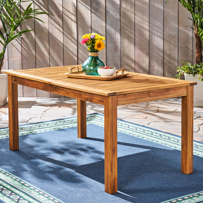 Table extensible en bois - Finition naturelle pour salle à manger, 89 cm de profondeur x 161 cm de largeur x 76 cm de hauteur. Un meuble charmant avec ses dimensions : 89 cm de profondeur, 161 cm de largeur et 76 cm de hauteur.