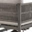 Chaise longue d'extérieur pivotante en aluminium noir avec coussins gris-525590797