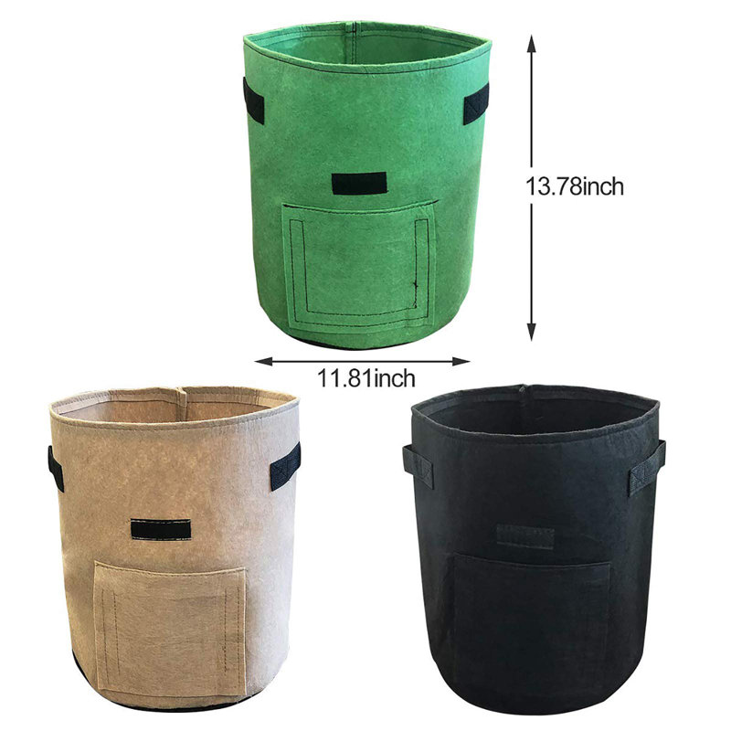 Ensemble de 4 sacs de culture Akhenaton, H 13,78 po x l 11,81 po x P 11,81 po, Noir / vert / naturel 1