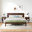 Solid Wood Platform Bed Frame with Bamboo, Mid-Century Modern and Walnut Color, No box Spring Needed-279422607
