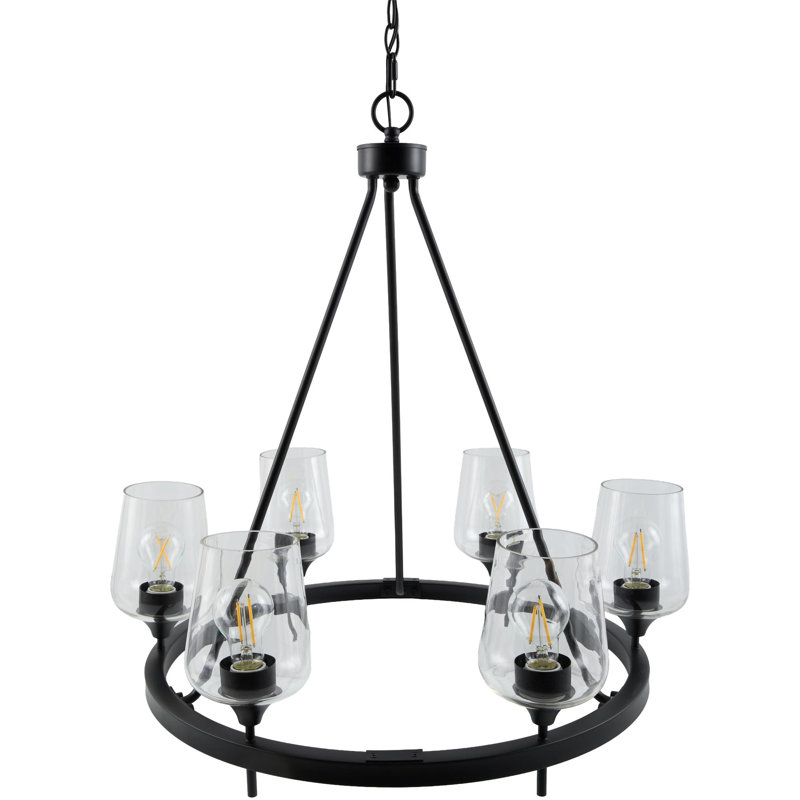 Jaliyah Chandelier, Clear, Matte Black