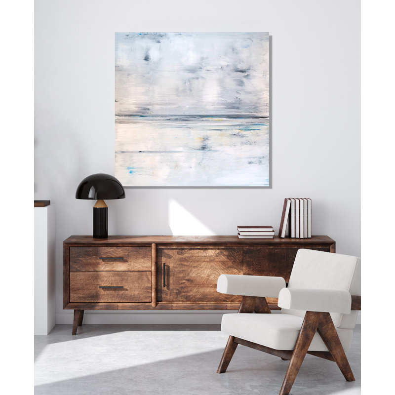 Low Tide - Artist Enhanced Canvas Print, 20" H x 20" W x 1.75" D, White Framed Canvas