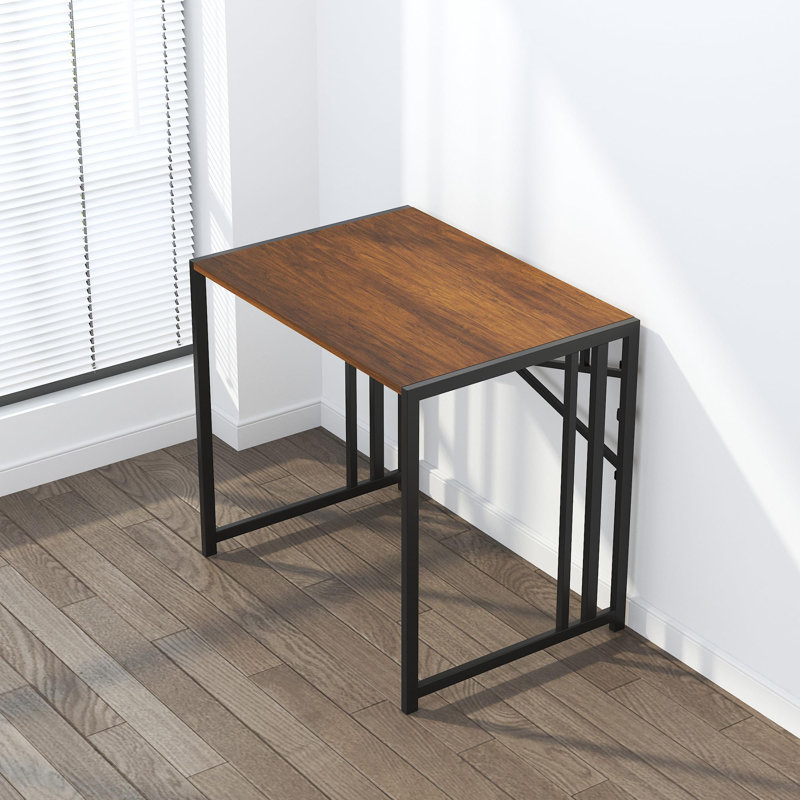 Metal Base Computer Desk, Mahogany/Black