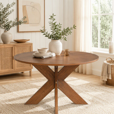 Modern Farmhouse Round MDF Dining Table