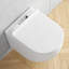 Naples 0.8/1.6 GPF Round Wall Hung Toilet and In-wall Mounting Frame With Gravity Flush and Soft Close Seat