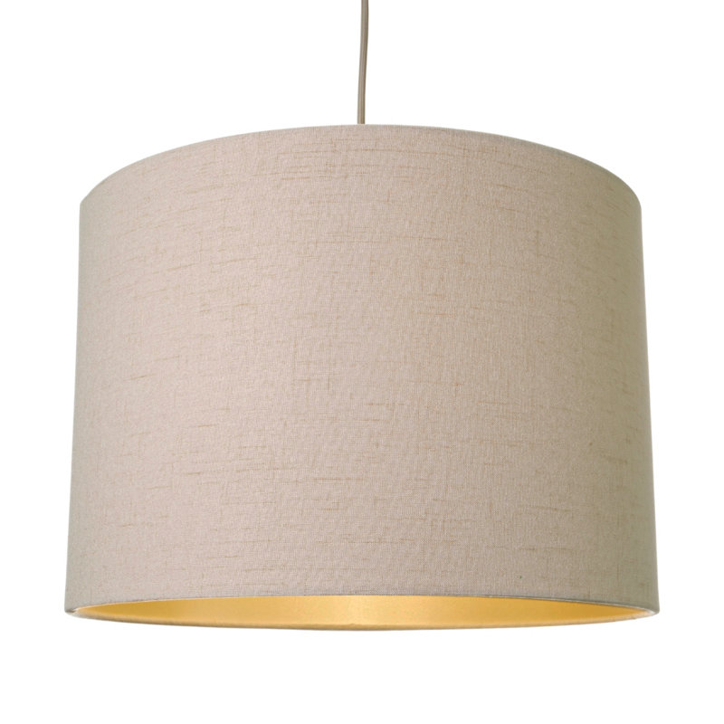 30cm Linen Drum Lamp Shade, Taupe, 28cm H x 40cm W x 40cm D