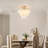 Paula 4-Light Glossy Bronze Finish Natural White Shell Flush Mount