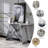 55 Inch White Tempered Glass Console Table With Mirrored Silver M-Shaped Base