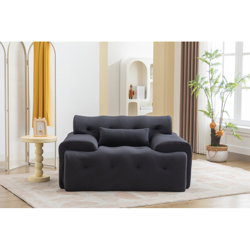 Boneless Large Size 1 Seater Sofa, Dark Gray Foam