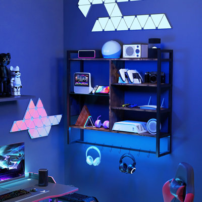 96cm H x 107cm W Metal Floating Bookcase
