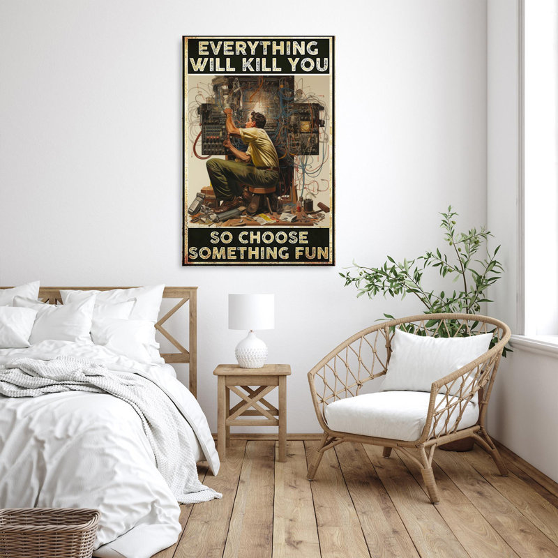 «Marzia Electrician Choisissez quelque chose d'amusant 2», reproduction sur toile, H 20 po x l 16 po x P 1,25 po