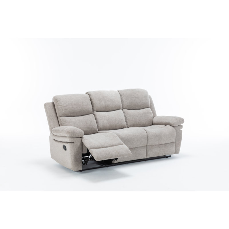 Jozeph 81.5" Chenille Fabric Reclining Sofa, Beige