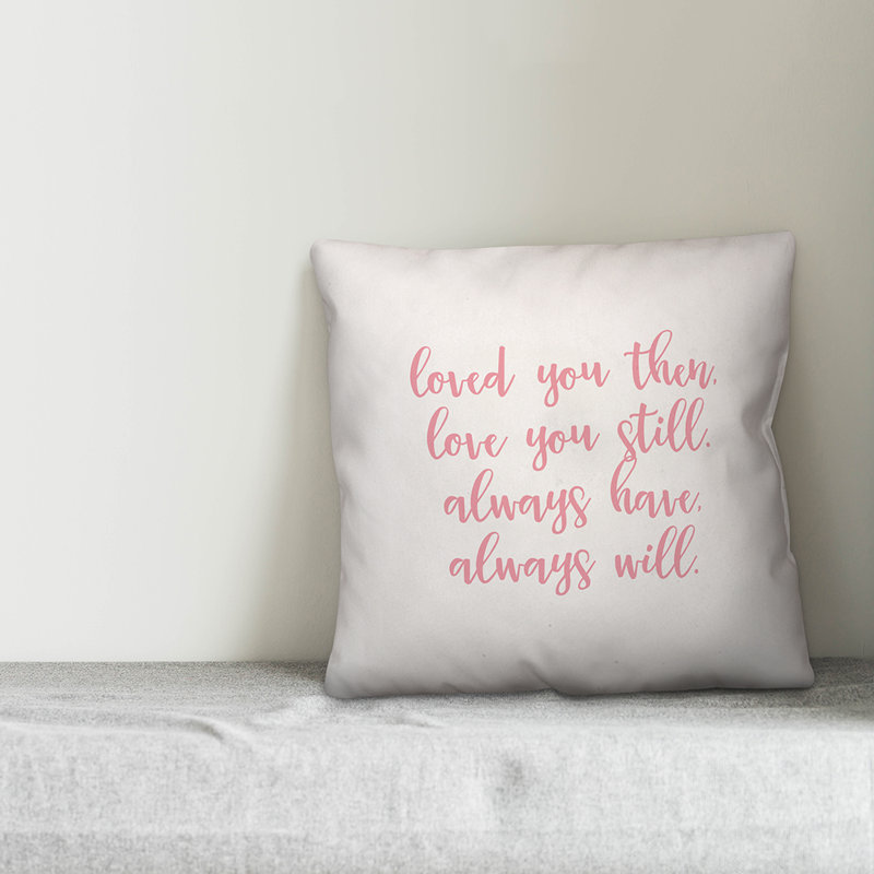  Coussin décoratif «Love You Still», Coussin décoratif, Blanc / rose