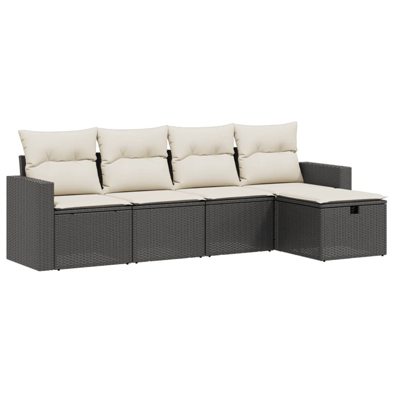 Ensemble de canapé de jardin en rotin de polyéthylène, Beige