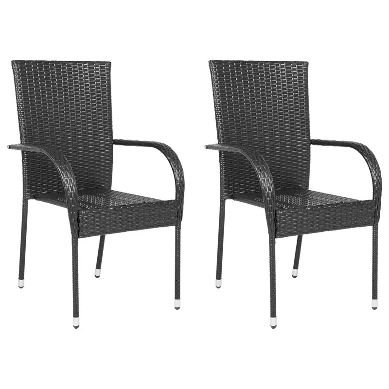 Frazee Stacking Patio Dining Armchair, Black