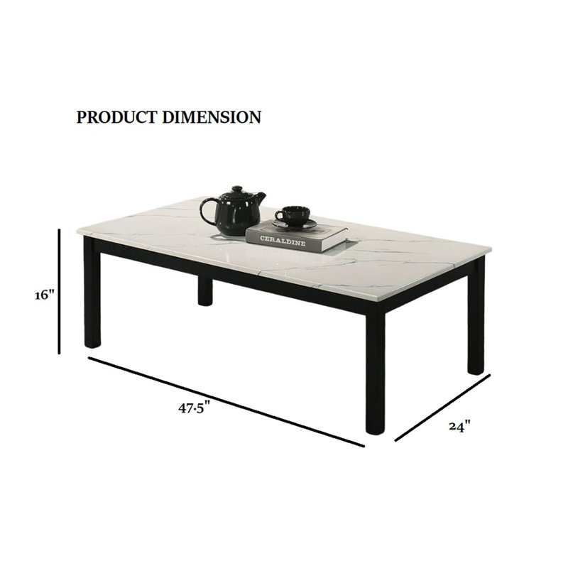 Ensemble de table contemporain 3 pièces, Blanc