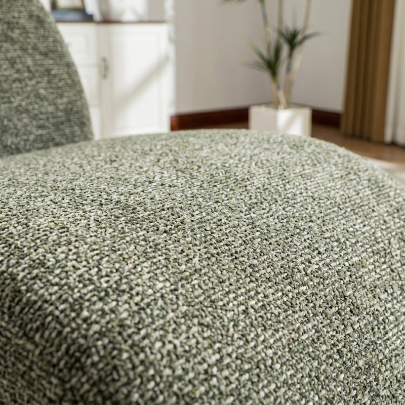 Fauteuil d'appoint sans accoudoirs avec rangement et repose-pieds Effortlessly Stylish | Conception moderne peu encombrante pour le salon, la chambre à coucher et le bureau