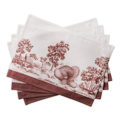 Maison d'Hermine - Ensemble de napperons 100% coton 4 pièces - 13 po x 19 po