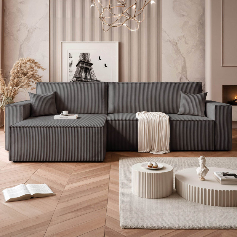 4 Seater Sofa Bed, Dark Grey