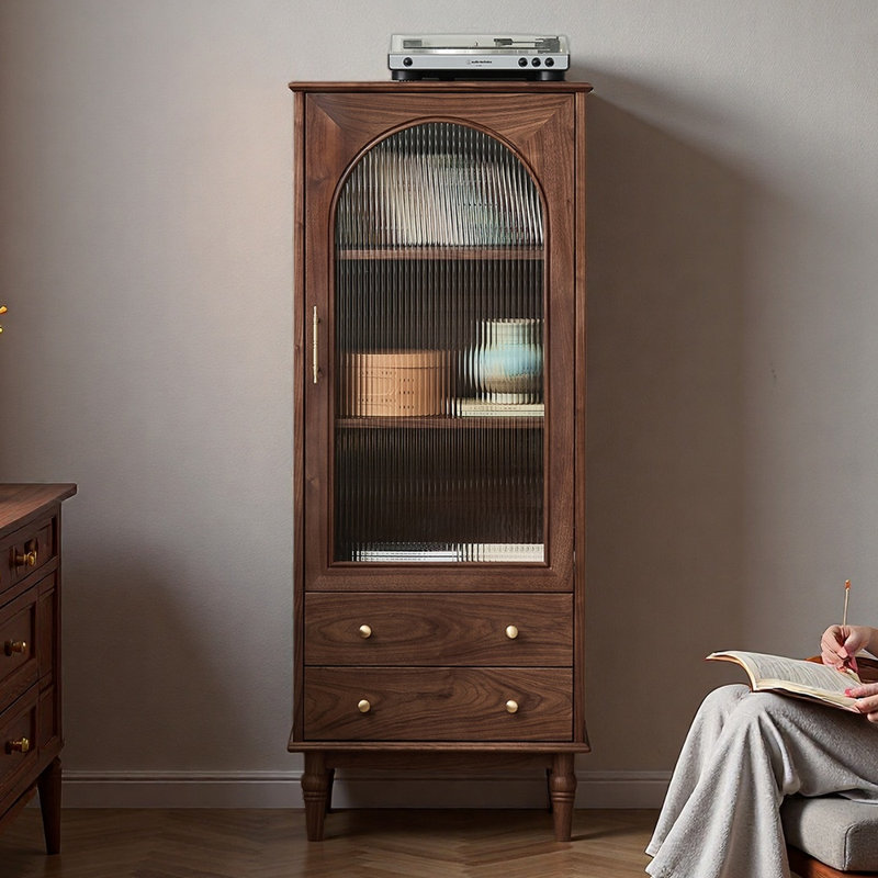Pure solid wood black walnut bookcase
