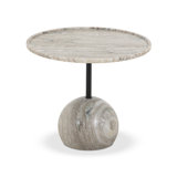 Viola End Table- 22"-Antique White Marble