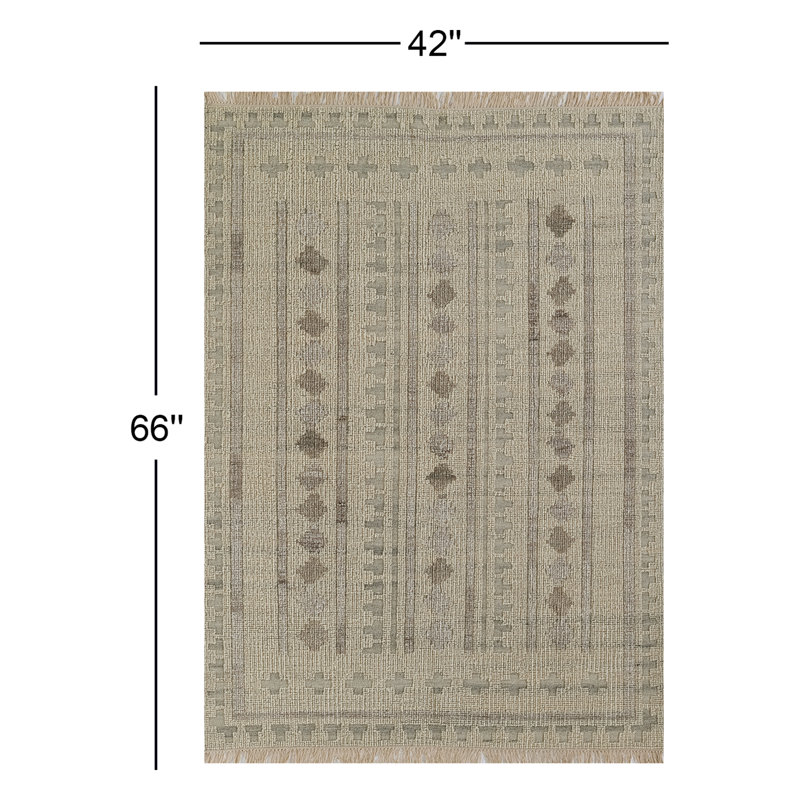 Bristol Geometric Area Rug in Ivory, Rectangle 3'6" x 5'6"