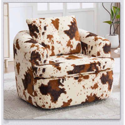 Fauteuil pivotant à 360 ° avec coussin double couche pour le confort du salon, de la chambre à coucher et du bureau