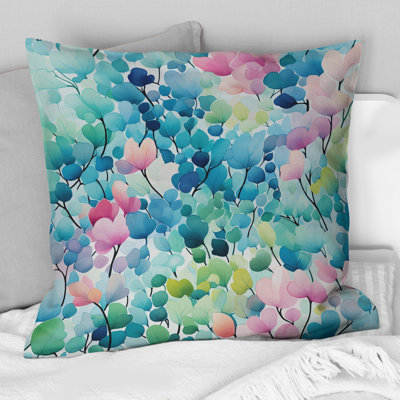Watercolor Eccentricity Pink And Blue II -  Printed Throw Pillow