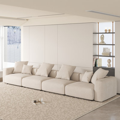 Canapé modulaire rembourré en tissu de velours côtelé 4 pièces Ol livraison Nedek
