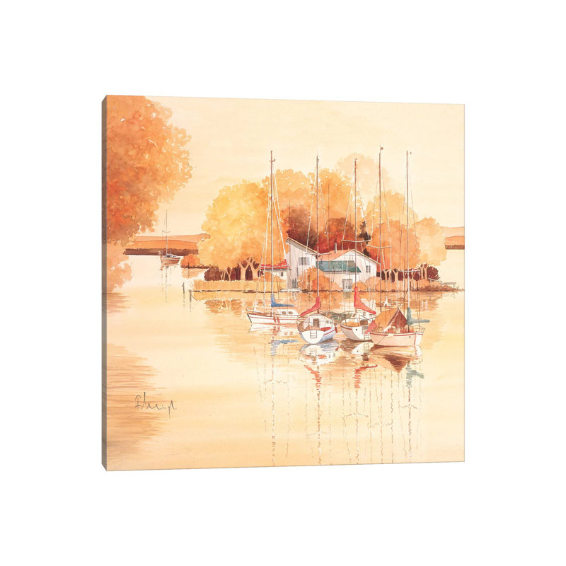 Boats II 1 Piece Wrapped Canvas Painting, 93.98 cm H x 93.98 cm W x 1.91 cm D
