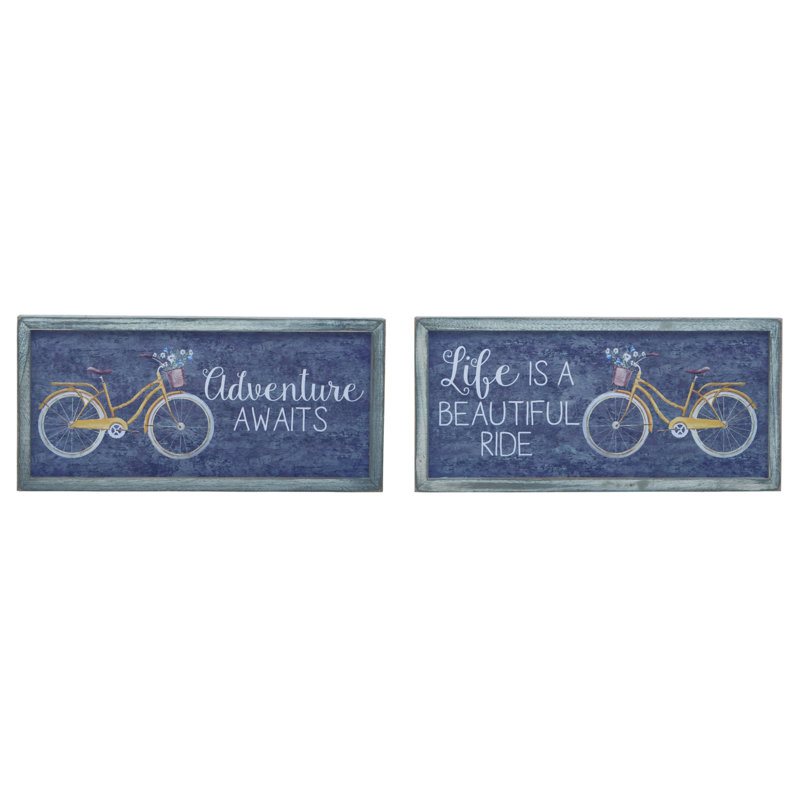  MDF Enjoy The Ride Sign Set of 2 Spring Home Decorations