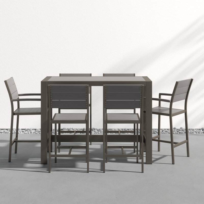 Ensemble repas 7 pièces Betty, Gris, Argent