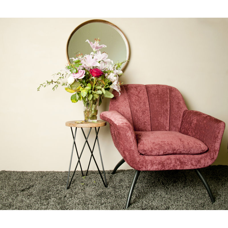 Birta Upholstered Armchair, Berry Red