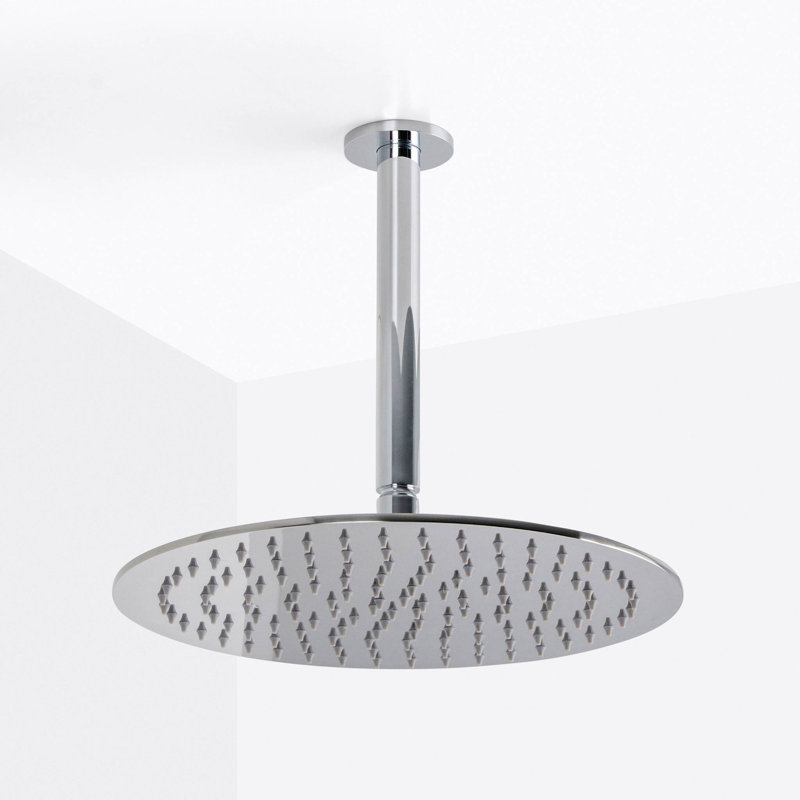 Metro 2-3 Way Thermostatic Trim Complete Shower Set - Ceiling Mount - 12" Brass, Polished Chrome