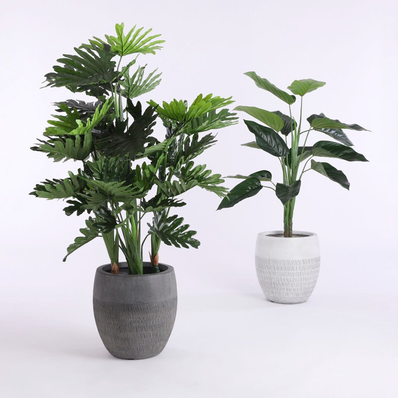 Faux Philodendron Plant in Pot, 120cm H x 80cm W x 80cm D