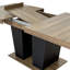 Table de salle à manger extensible pour 4 à 10 personnes, table de salle à manger en bois avec base à piédestal double robuste et grande table extensible moderne