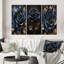 «Gilded Rose In Kings Blue I», reproduction sur toile 3 pièces-235002572