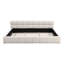 Lit tapissier élégant en chenille beige avec motif damier, très grand, beige-183758662-183758661